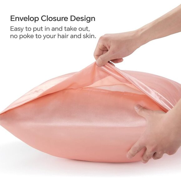 Satin Pillowcase for Hair and Skin, Queen Pillow Cases Set of 2 Pack, Su… - Picture 5 of 7